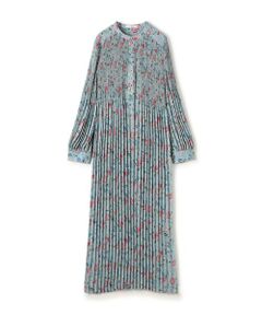 TOMORROWLAND / トゥモローランド ロング・マキシ丈ワンピース | ポリエステルプリーツ バンドカラーワンピース