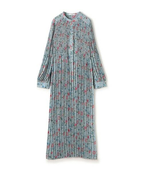 TOMORROWLAND / トゥモローランド ロング・マキシ丈ワンピース | ポリエステルプリーツ バンドカラーワンピース（62 ライトブルー系）
