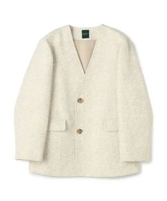 TOMORROWLAND / トゥモローランド ノーカラージャケット | ボタニカルジャカード カラーレスジャケット