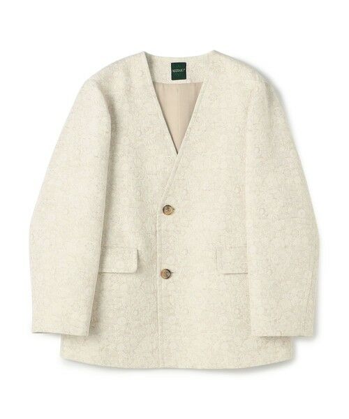 TOMORROWLAND / トゥモローランド ノーカラージャケット | ボタニカルジャカード カラーレスジャケット（42 ライトベージュ系）