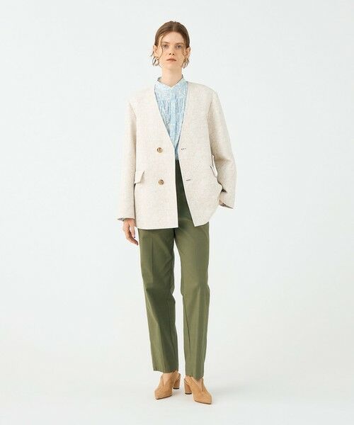 TOMORROWLAND / トゥモローランド ノーカラージャケット | ボタニカルジャカード カラーレスジャケット | 詳細1