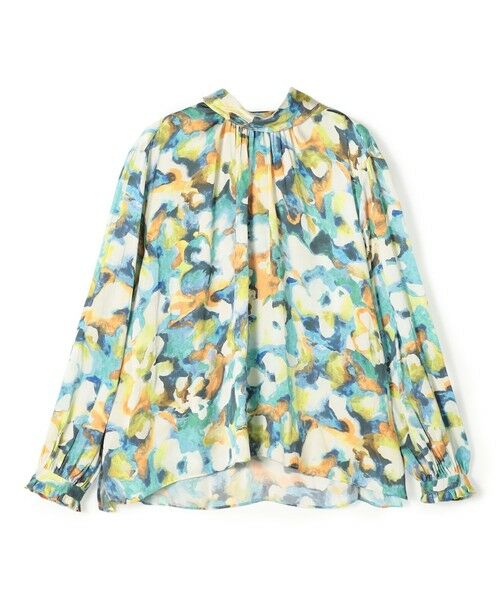 TOMORROWLAND / トゥモローランド シャツ・ブラウス | ミスティーフラワープリント バックリボンブラウス（64 ブルー系）