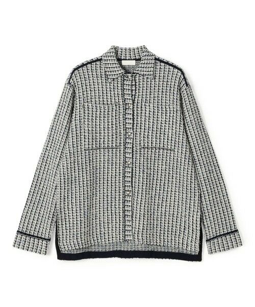 TOMORROWLAND / トゥモローランド カーディガン・ボレロ | ミックスツイード シャツブルゾン（66 ネイビー系）