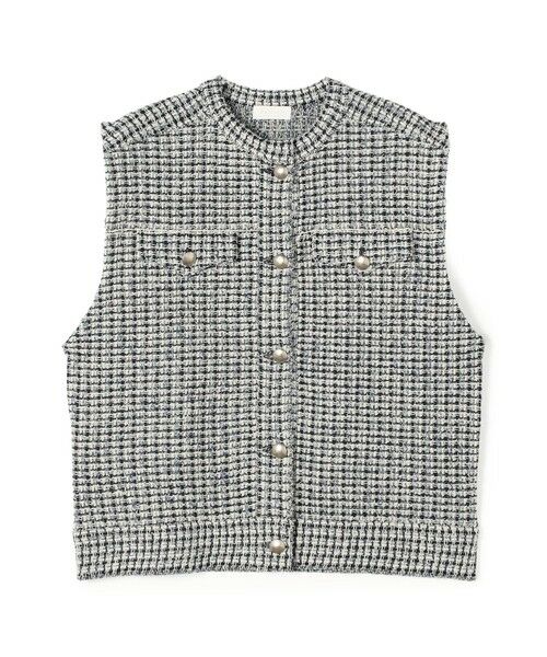 TOMORROWLAND / トゥモローランド ベスト | ミックスツイード ショートベスト（66 ネイビー系）
