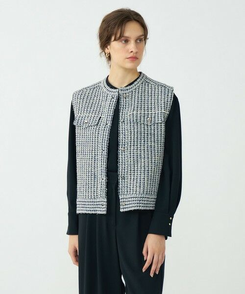 TOMORROWLAND / トゥモローランド ベスト | ミックスツイード ショートベスト | 詳細2