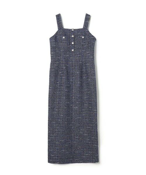 TOMORROWLAND / トゥモローランド ロング・マキシ丈ワンピース | 【WEB先行予約】エアリーファンシーツイード ジャンパースカート(68 ネイビー系)