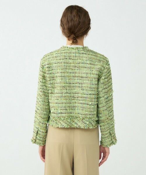 TOMORROWLAND / トゥモローランド ノーカラージャケット | プレリーツイード クロップドクルージャケット | 詳細4