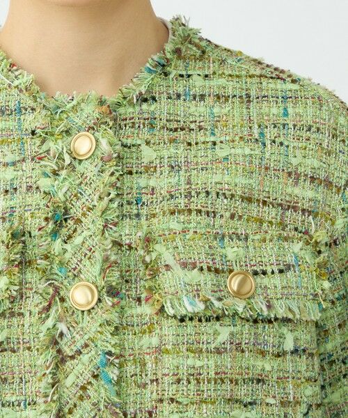 TOMORROWLAND / トゥモローランド ノーカラージャケット | プレリーツイード クロップドクルージャケット | 詳細6