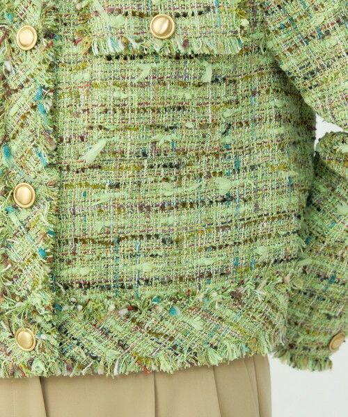 TOMORROWLAND / トゥモローランド ノーカラージャケット | プレリーツイード クロップドクルージャケット | 詳細9