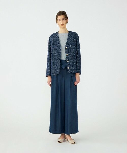 TOMORROWLAND / トゥモローランド ノーカラージャケット | 【WEB先行予約】エアリーファンシーツイード Vカラージャケット | 詳細1