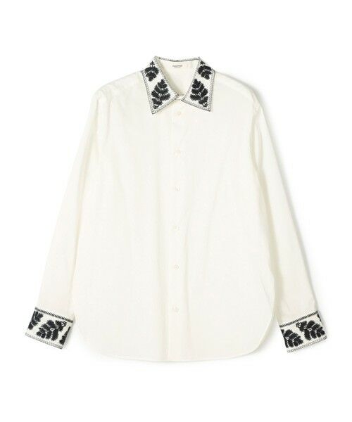 TOMORROWLAND / トゥモローランド シャツ・ブラウス | リーフエンブロイダリー レギュラーカラーシャツ（14 ネイビー系）