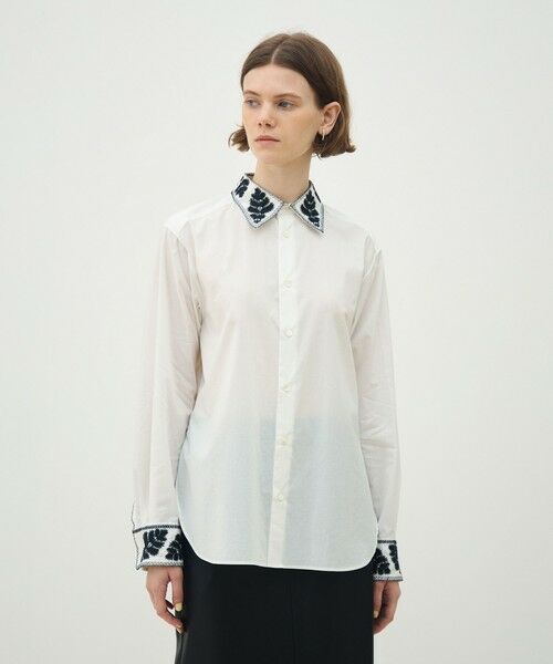 TOMORROWLAND / トゥモローランド シャツ・ブラウス | リーフエンブロイダリー レギュラーカラーシャツ | 詳細2