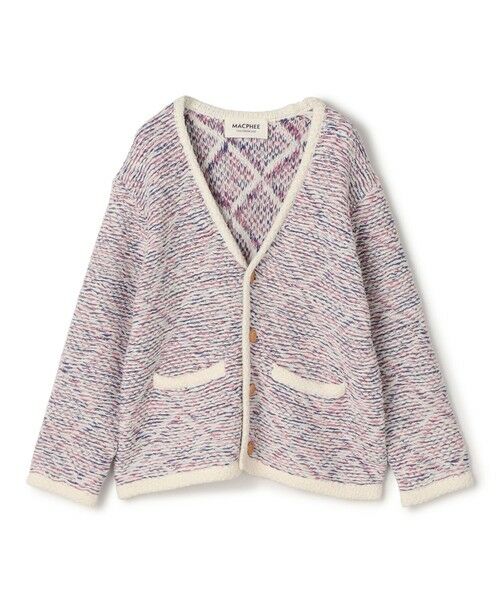 TOMORROWLAND / トゥモローランド カーディガン・ボレロ | スレッドジャカード Vネックカーディガン（12 ピンク系）