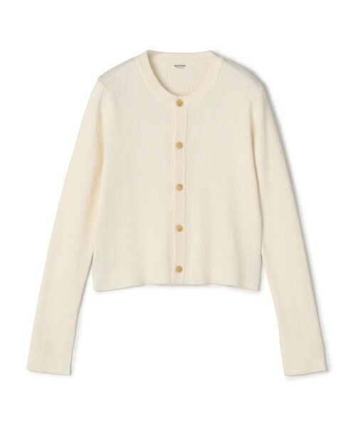 TOMORROWLAND / トゥモローランド カーディガン・ボレロ | コットンリブ クルーネックカーディガン（11 オフホワイト）