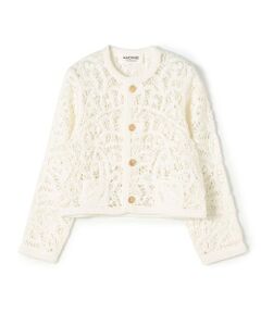 TOMORROWLAND / トゥモローランド ノーカラージャケット | 【WEB先行予約】コットンエンブロイダリー クルーネックジャケット