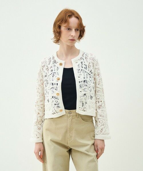 TOMORROWLAND / トゥモローランド ノーカラージャケット | 【WEB先行予約】コットンエンブロイダリー クルーネックジャケット | 詳細2