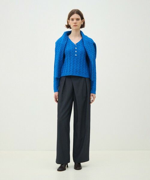 TOMORROWLAND / トゥモローランド スラックス・ドレスパンツ | ポリエステルウールドスキン アシンメトリーパンツ | 詳細1