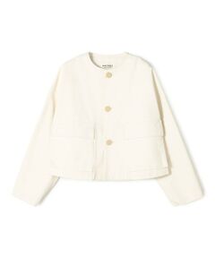 TOMORROWLAND / トゥモローランド ノーカラージャケット | ピグメントドリルクロス クルーネックジャケット