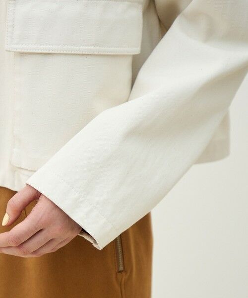 TOMORROWLAND / トゥモローランド ノーカラージャケット | ピグメントドリルクロス クルーネックジャケット | 詳細8