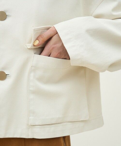 TOMORROWLAND / トゥモローランド ノーカラージャケット | ピグメントドリルクロス クルーネックジャケット | 詳細9