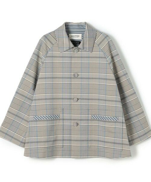 TOMORROWLAND / トゥモローランド ステンカラーコート | 【WEB先行予約】トゥーサイドチェック ステンカラーショートコート(62 グレー系)