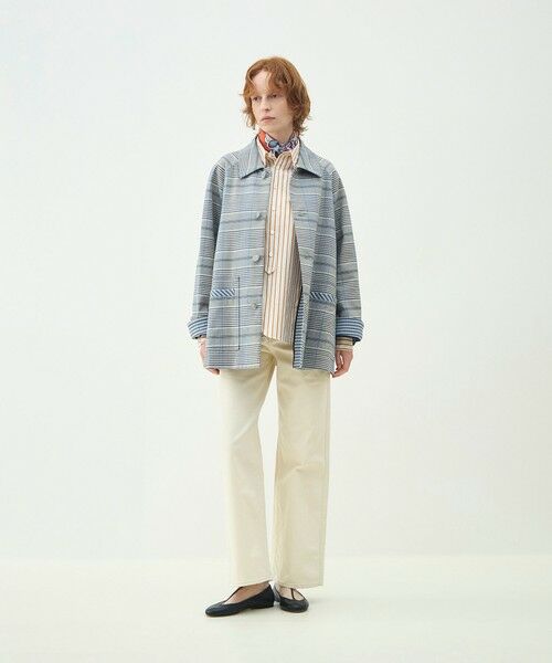 TOMORROWLAND / トゥモローランド ステンカラーコート | 【WEB先行予約】トゥーサイドチェック ステンカラーショートコート | 詳細1
