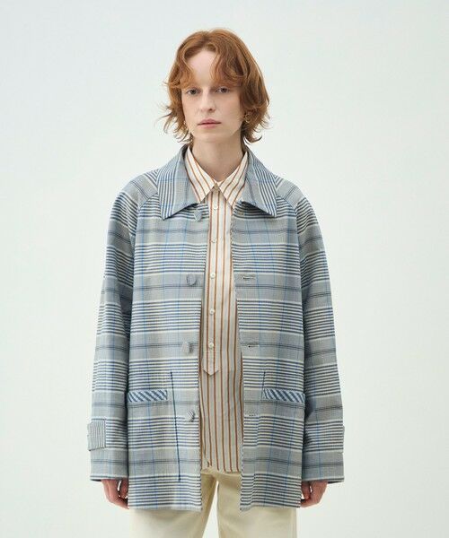 TOMORROWLAND / トゥモローランド ステンカラーコート | 【WEB先行予約】トゥーサイドチェック ステンカラーショートコート | 詳細2
