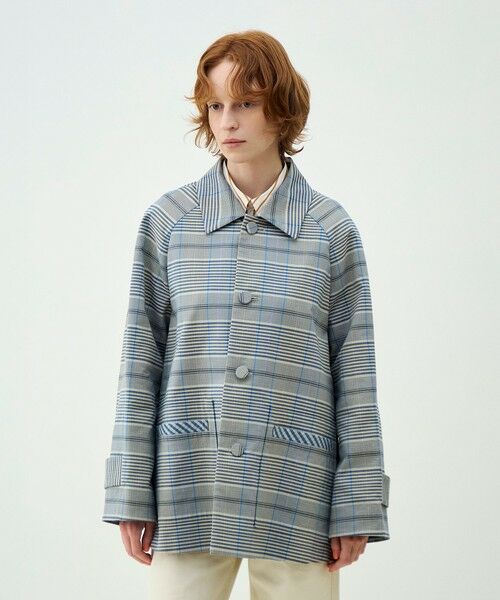 TOMORROWLAND / トゥモローランド ステンカラーコート | 【WEB先行予約】トゥーサイドチェック ステンカラーショートコート | 詳細3