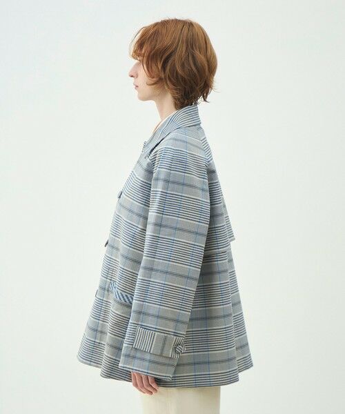 TOMORROWLAND / トゥモローランド ステンカラーコート | 【WEB先行予約】トゥーサイドチェック ステンカラーショートコート | 詳細4