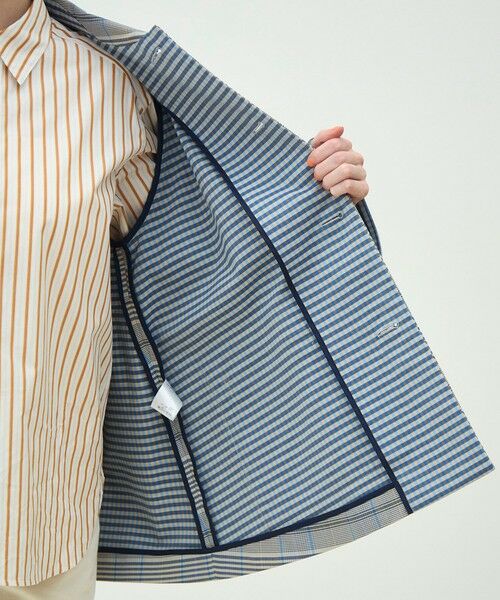 TOMORROWLAND / トゥモローランド ステンカラーコート | 【WEB先行予約】トゥーサイドチェック ステンカラーショートコート | 詳細6