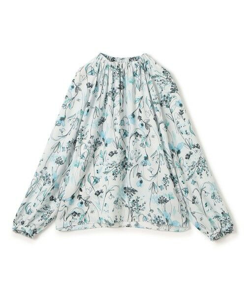 TOMORROWLAND / トゥモローランド シャツ・ブラウス | オーキッドフラワープリント ネックギャザーブラウス（64 ブルー系）
