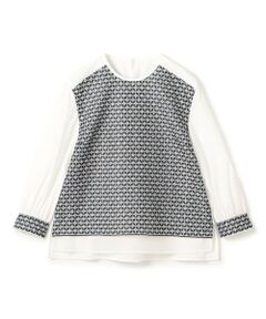 TOMORROWLAND / トゥモローランド シャツ・ブラウス | リーフエンブロイダリー コンビプルオーバーブラウス