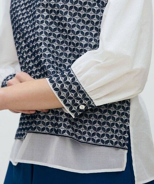 TOMORROWLAND / トゥモローランド シャツ・ブラウス | リーフエンブロイダリー コンビプルオーバーブラウス | 詳細6