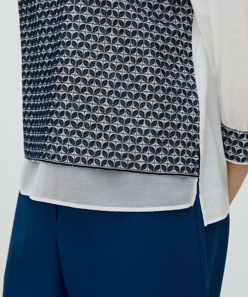 TOMORROWLAND / トゥモローランド シャツ・ブラウス | リーフエンブロイダリー コンビプルオーバーブラウス | 詳細7