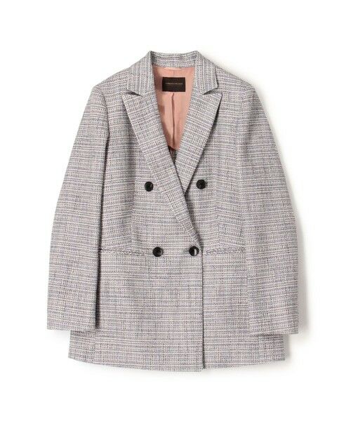TOMORROWLAND / トゥモローランド テーラードジャケット | ラメツイード ダブルブレストジャケット(16 グレー系)
