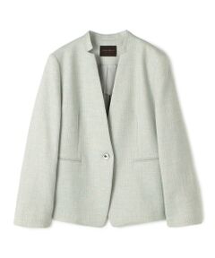 TOMORROWLAND / トゥモローランド ノーカラージャケット | フラットテープ キザミカラージャケット