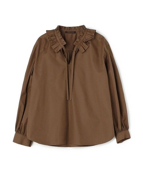 TOMORROWLAND / トゥモローランド シャツ・ブラウス | ライトモールスキン ラッフルブラウス（49 ブラウン）