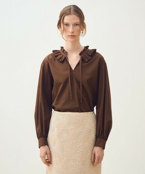 TOMORROWLAND / トゥモローランド シャツ・ブラウス | ライトモールスキン ラッフルブラウス | 詳細10