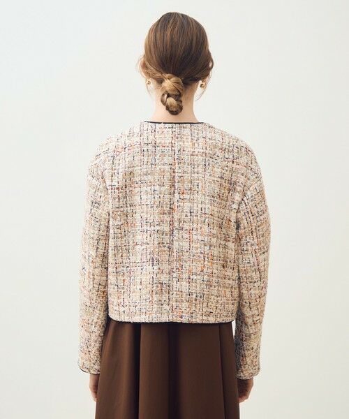 TOMORROWLAND / トゥモローランド ノーカラージャケット | ホロウファンシーツイード ノーカラートリミングジャケット | 詳細4