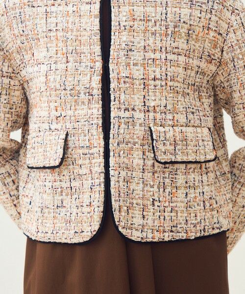 TOMORROWLAND / トゥモローランド ノーカラージャケット | ホロウファンシーツイード ノーカラートリミングジャケット | 詳細9