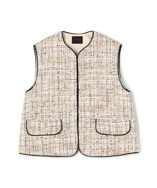 TOMORROWLAND / トゥモローランド ベスト | ホロウファンシーツイード トリミングジレ（42 ベージュ系）