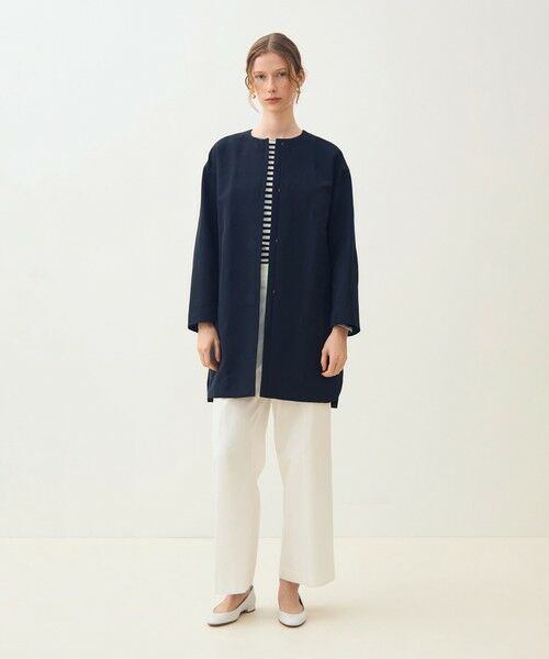 TOMORROWLAND / トゥモローランド その他アウター | グログランドット ノーカラーコート | 詳細1