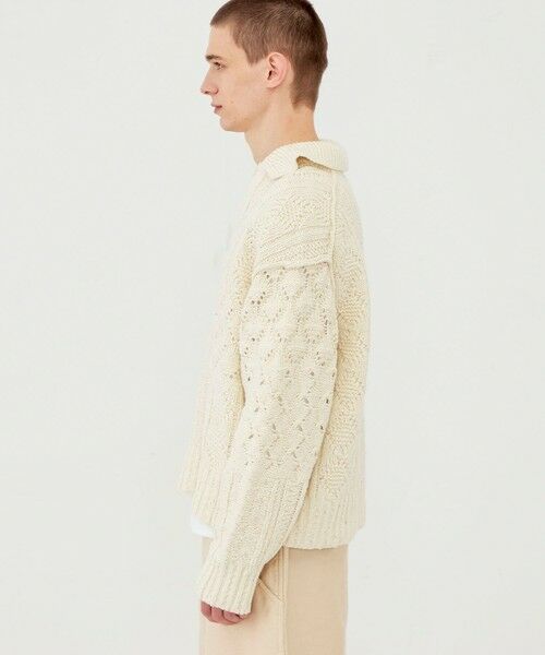 TOMORROWLAND / トゥモローランド ニット・セーター | コットンウールアラン オープンカラープルオーバー | 詳細3