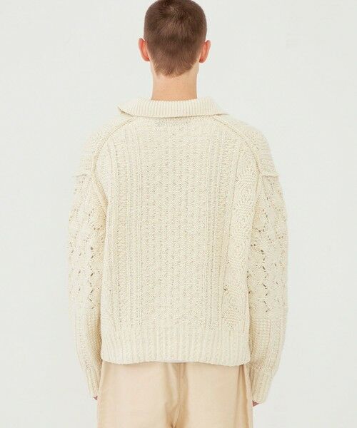 TOMORROWLAND / トゥモローランド ニット・セーター | コットンウールアラン オープンカラープルオーバー | 詳細4