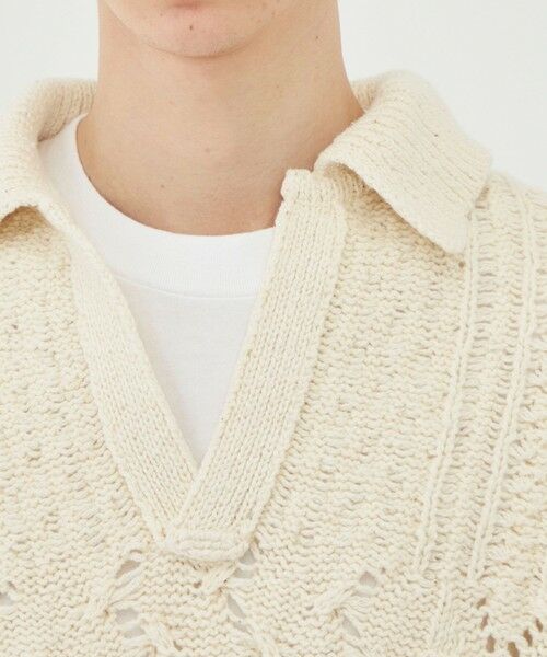TOMORROWLAND / トゥモローランド ニット・セーター | コットンウールアラン オープンカラープルオーバー | 詳細5