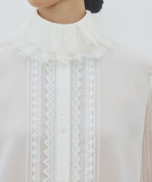 TOMORROWLAND / トゥモローランド シャツ・ブラウス | シアーレースコラージュ マルチレーステープブラウス | 詳細5