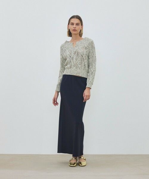 TOMORROWLAND / トゥモローランド ニット・セーター | コットンスパンコールムリネ キーネックプルオーバー | 詳細1