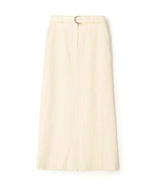 TOMORROWLAND / トゥモローランド ロング・マキシ丈スカート | ウールドスキン ベルデッドストレートスカート（12 ホワイト系）