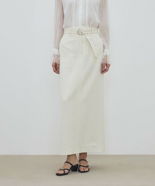 TOMORROWLAND / トゥモローランド ロング・マキシ丈スカート | ウールドスキン ベルデッドストレートスカート | 詳細2