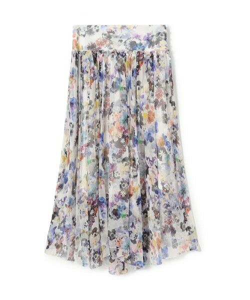 TOMORROWLAND / トゥモローランド ロング・マキシ丈スカート | ブルームスケーププリント ギャザーマキシスカート（64 ブルー系）